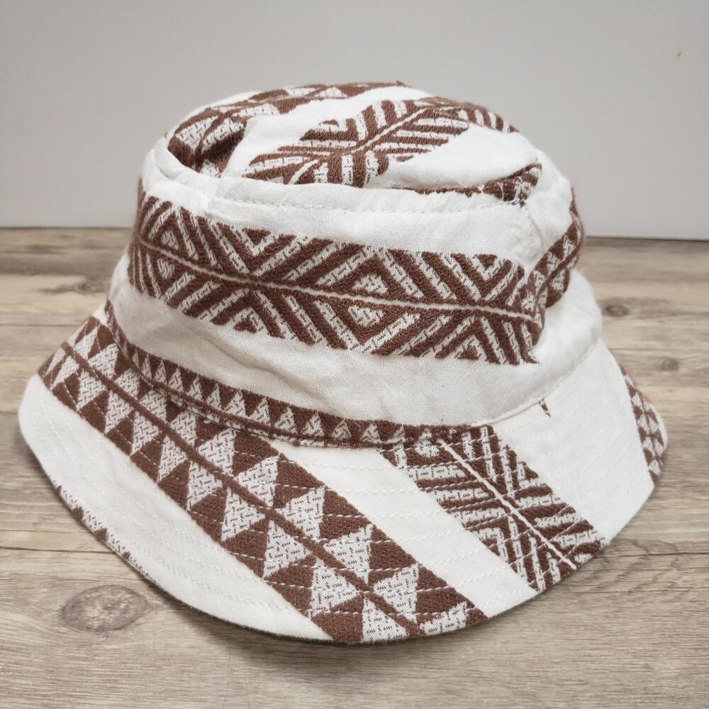 Aerie Bucket Hat Cap Strap Back Geometric Pattern Womens One Size Boho Casual